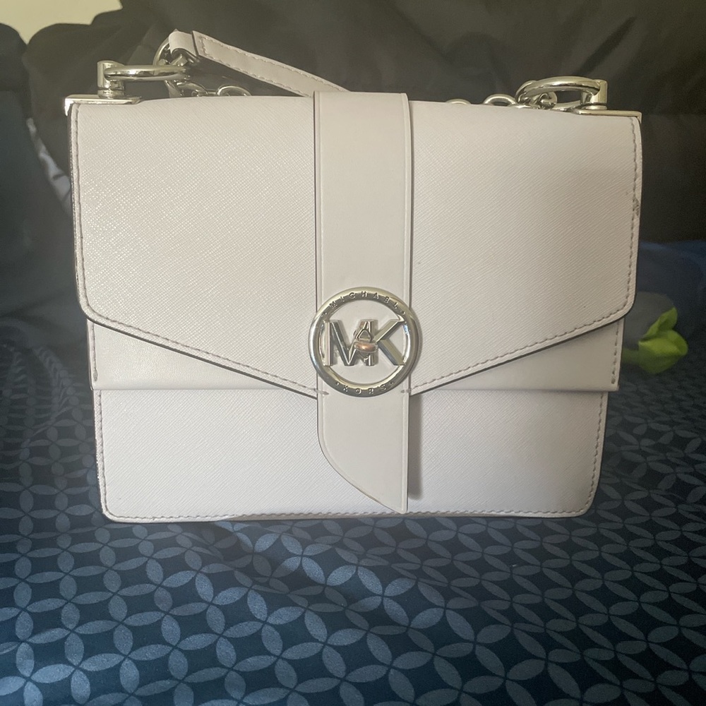 Michael Kors Saffiano Lavender Leather Greenwich Crossbody Bag